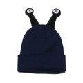 Funny dark blue knit beanie with cute alien tentacles and eyes for autumn and winter - M (56-58cm) / Navy Blue