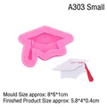 Pink graduation cap silicone mold for fondant and chocolate DIY with product dimensions - 1# Graduation Cap / Pink