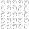 Elegantes Alphabet-Ring-Set in Silber mit Perlenbesatz und verstellbarem offenem Design - Buchstabe A / Weißgold
