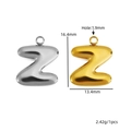 Pendentif lettre Z bombée en acier inoxydable poli finitions or et argent - Style Suspendu - Lettre Z