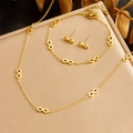 Minimalist gold-plated stainless steel infinity jewelry set with necklace and earrings - Infinity Style (N2803 B1380)
