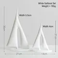 Minimalist white ceramic sailboat sculpture set of two for modern home decor - A Pair Of White Sailboats