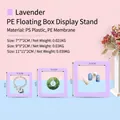 Lavender PE floating display boxes in three sizes for jewelry and nail art - Round Base / Lavender
