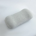 Ergonomic grey memory foam lumbar pillow with breathable knitted fabric for office chairs - Jersey Cotton-Grey (Standard-No Liner)