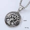 Collana con ciondolo albero della vita vintage in acciaio inossidabile con charm 26mm - Ciondolo Albero della Vita