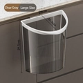 Wall-mounted large kitchen trash bin in translucent grey with dimension markings - Large / Gray
