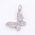Silver butterfly pendant accessory with micro-pave white cubic zirconia stones - Rose Red L358630-White Go