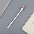 Stylo gel blanc avec figurine de bonhomme de neige mignon et écharpe rouge de Noël - Bonhomme de Neige Blanc