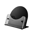 Modern acrylic storage rack with black circular base and transparent holder for desktop - Transparent Display Base