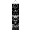 Bohemian black tapestry with moon and butterfly motifs featuring tassel fringe trim - 32.5x130cm / Style 7-Moth Moon