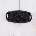 Pettine magico per capelli nero classico con decorazione di perline su legno bianco - Nero Puro