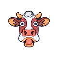 Perle en silicone de yak avec cornes orange et expression joyeuse pour colliers de dentition - Vache Surprise