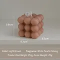 Light brown bubble sphere candle with White Peach Oolong scent, size 6x6x6 cm - Light Brown (White Peach Oolong)