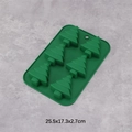 Moule de Noël en silicone vert à 6 cavités pour sapins et bonbons, 25,5x17,3x2,7cm - YH001-Vert 6 Cavités Sapin de Noël Classique