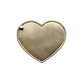 Portable heart-shaped PU leather folding makeup mirror in elegant golden finish - Champagne Gold