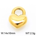 Polished golden heart pendant 14x10mm 2.5g, DIY necklace charm on white background - Gold (KLJ8002-Z)