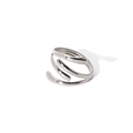 Detailed view of multilayer spiral silver ring with polished metallic finish for women - Adjustable Open / Silver Multi-layer Spiral Style (TR4015-S)