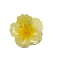 Light yellow transparent glitter frangipani hair claw clip with floral resin design - Flower Core Hair Claw / Yellow