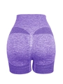 Seamless marled purple high-waisted gym shorts with honeycomb breathable mesh texture - S / Bottoms / Purple