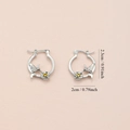 Silver hummingbird and flower earrings with size dimensions 2.3cm by 2cm and yellow gems - No.2 Hummingbird Flower-Silver