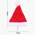 Red plush Christmas hat for pets with dimensions 20cm height and 14cm width - 20x14cm / Red
