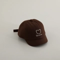 Détail de la casquette bébé marron avec broderie ours mignonne et lettrage - 48-50cm 1-2 Ans / café