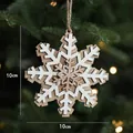 Nordic wooden snowflake Christmas ornament in white and natural wood 10cm decoration - Natural Wood Style B