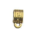 Golden alloy bail bead for DIY jewelry making with textured surface and ring loop - 14025-Gold Geometric