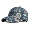 Cappello da baseball in denim con stampa floreale da donna, protezione solare all'aperto - Regolabile / Blu scuro