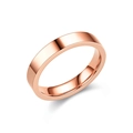 Detailed view of a polished rose gold stainless steel minimalist band with mirror finish - Size 6 / 4mm / Rose Gold