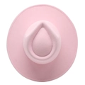 Elegant wide-brim pastel pink felt fedora hat with teardrop crown and stitch detail - M (56-58cm) / Pink