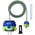 Mike Wazowski style silicone charger protector set for Apple 18W/20W in green and blue - Mike Wazowski with Hat / Five-Piece Set