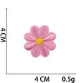 Detail of pink embroidered flower patch 4x4cm size and 0.5g lightweight texture - No.25 Pink Small Flower