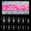 Detailed size chart showing various lengths and widths for ballerina frosted nail tips - Style 11