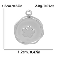 Macro detail of silver stainless steel flower pendant with dimensions 1.6cm by 1.2cm - Silver Flower