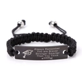 Braided bracelet with black steel plate featuring engraved graduate 2024 motivational quote - Always Remember You are Braver (Graduate 2024)