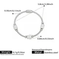 Pulsera de serpiente en acero inoxidable plateado con cierre magnético y circonitas - Cadena de Serpiente Magnética Circonia (Z299) / Color Acero (Z299)