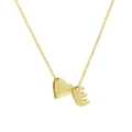 Minimalist 18k gold plated necklace featuring a heart and letter E bubble pendant - Necklace - Letter E