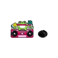 Rosa Frosch Emaille-Anstecknadel mit Musik-Thema und Retro-Kassettenrekorder-Design - Radio Stil (C2761-3)