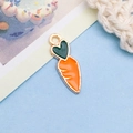 Schattige oranje emaille wortelhanger met gouden randen voor het maken van sieraden - 1 Stuk 9947 Emaille Wortel