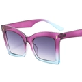 Modern cat-eye butterfly sunglasses with purple to blue gradient frames and lenses - C2 Purple Blue Frame Gradient Grey Lenses