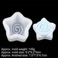 Molde de silicona estrella espiral con artesanía de yeso azul y dimensiones del producto - Estrella Única (B453)