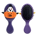 Spazzola pieghevole viola per Halloween con decorazioni 3D in silicone zucca e fantasma - Spazzola da Massaggio con Manico / Viola