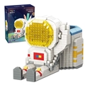 Astronaut building block pen holder with space themed packaging for kids - 97019 Lazy Astronaut Pen Holder with Light