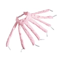 Pink quilted fabric heatless hair curler with eight octopus-style rolling straps - 1st Gen / Pink