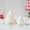 White origami Christmas tree candles with silk ribbons in small and large sizes - Small White (Tuberose)