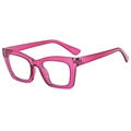 Occhiali oversize da donna con montura trasparente rosa brillante e filtro luce blu - Rosa Rosso