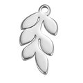 Silver stainless steel fern leaf pendant charm for DIY jewelry making and necklace crafts - Steel Color Leaf