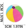 Close-up of a 5cm colorful embroidered beach ball patch with detailed stitching - Beach Ball Shape (X15SD-075-05)