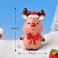 Miniatura renna di Natale in resina con cappello rosso e dimensioni di 4,4 cm per 2,6 cm - Stile 6 Fiocco